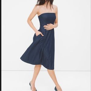 New WHBM denim fit and flair dress